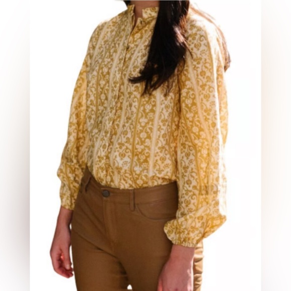 Parterre Tops - Parterre Floral Yellow Blouse